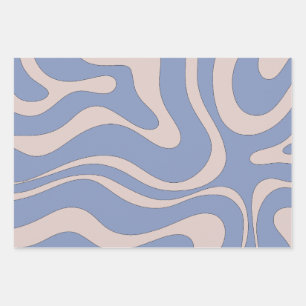 Feuille De Papier Cadeau Motif Abstrait moderne Retro Liquid Swirl Funky