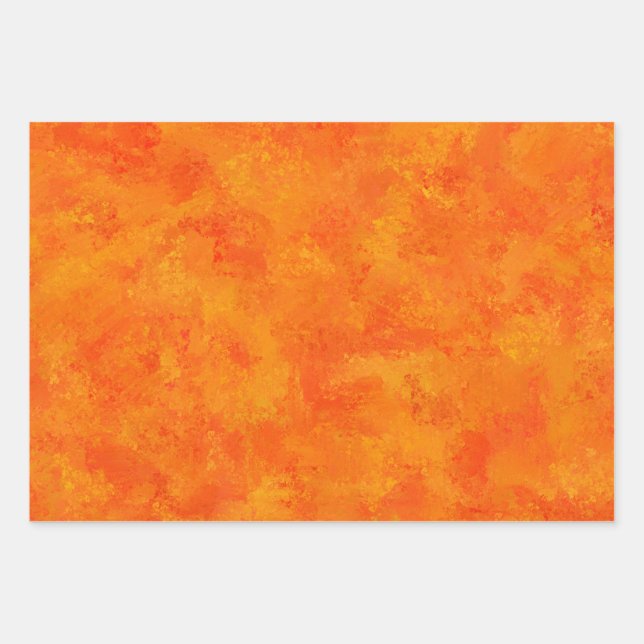 Feuille De Papier Cadeau Motif Abstrait orange (Devant)