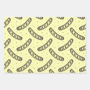 Feuille De Papier Cadeau Motif allemand de saucisses