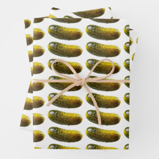 Feuille De Papier Cadeau Motif amusant de cornichons au fenouil – Design or