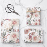 Feuille De Papier Cadeau Motif aquarelle botanique floral Nuances Terreuses<br><div class="desc">Papiers d'emballage motif fleurs nuances terreuses</div>