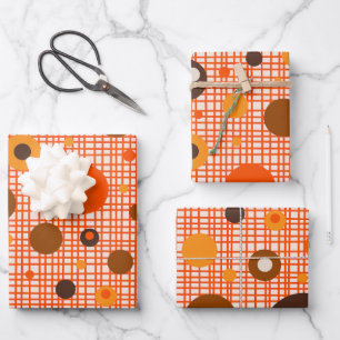 Feuille De Papier Cadeau Motif atomique moderne du milieu du siècle