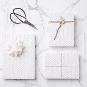 Feuille De Papier Cadeau Motif blanc classique de hareng gris