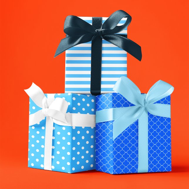 Feuille De Papier Cadeau Motif bleu (Créateur téléchargé)