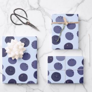 Feuille De Papier Cadeau Motif Blueberry
