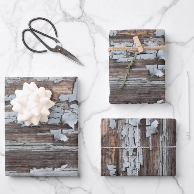 Feuille De Papier Cadeau motif bois  (Recto)