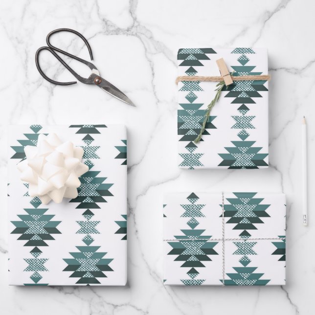 Feuille De Papier Cadeau Motif Burlap Aztec cadeau (Recto)