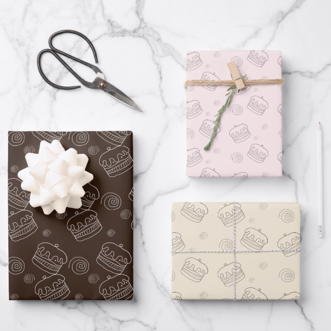 Feuille De Papier Cadeau Motif Candy Coton Cake (Recto)