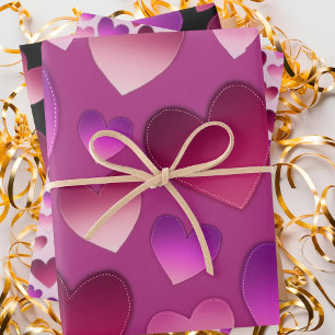 Feuille De Papier Cadeau Motif cardiaque