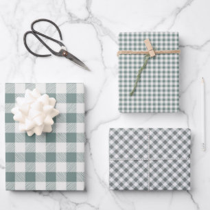 Feuille De Papier Cadeau Motif carreaux de Buffalo rustique 3 motifs différ