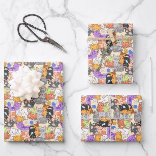 Feuille De Papier Cadeau Motif chats mignons