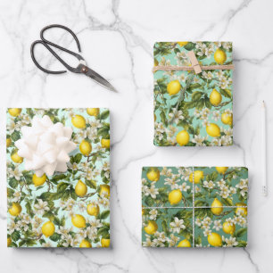 Feuille De Papier Cadeau Motif Citrons