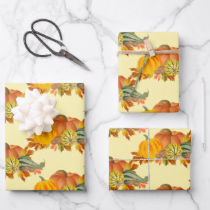 Feuille De Papier Cadeau Motif citrouille sans transparence