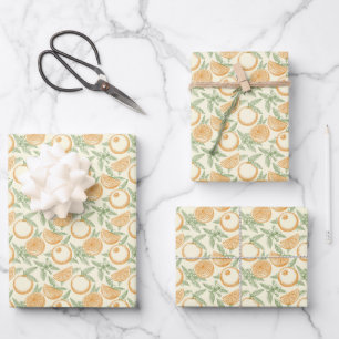 Feuille De Papier Cadeau Motif classique aux fruits orange