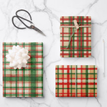 Motif classique d'aquarelle rouge vert