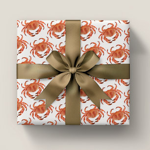 Feuille De Papier Cadeau Motif Crabe au Bord de Mer