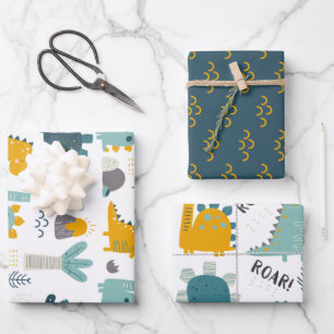 Feuille De Papier Cadeau Motif Cute Dinosaur