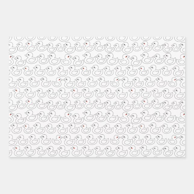 Feuille De Papier Cadeau Motif Cute Duck (Devant)