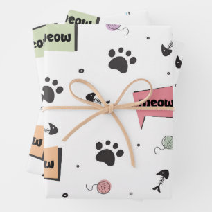 Feuille De Papier Cadeau Motif Cute Paw