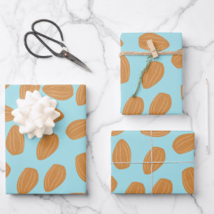 Feuille De Papier Cadeau Motif d'amandes
