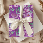 Feuille De Papier Cadeau Motif d'aquarelle rose et magenta<br><div class="desc">C'est un magnifique design original d'aquarelle créé dans notre studio. Les délicates fleurs roses contrastent magnifiquement avec les éléments verts du feuillage,  le tout sur un arrière - plan magenta. Idéal pour les mariages,  anniversaires,  anniversaires et plus encore.</div>