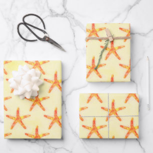 Feuille De Papier Cadeau Motif d'aquarelle Starfish