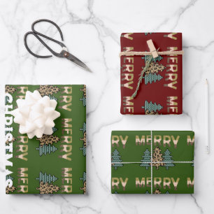 Feuille De Papier Cadeau Motif d'arbre de Noël