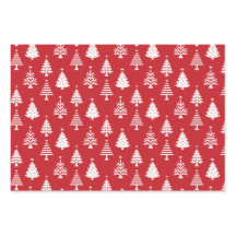 Motif d'arbre de Noël rouge et blanc festif