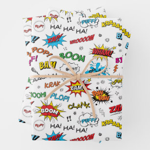 Feuille De Papier Cadeau Motif de bandes dessinées Superheroes