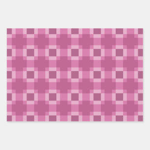 Feuille De Papier Cadeau Motif de bloc de surface géométrique rose