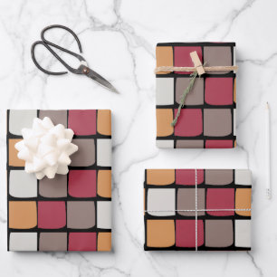 Feuille De Papier Cadeau Motif de blocs de couleur géométrique