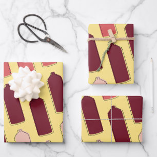 Feuille De Papier Cadeau Motif de bombe de peinture en aérosol