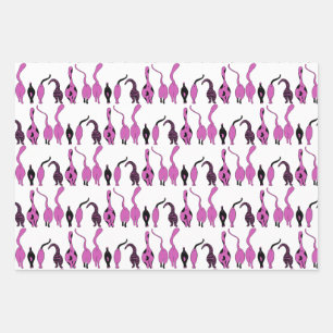 Feuille De Papier Cadeau Motif de boutons de chats violets