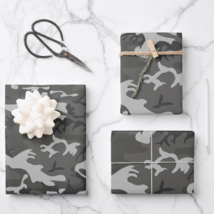Feuille De Papier Cadeau Motif de Camouflage gris, Motif militaire, Armée
