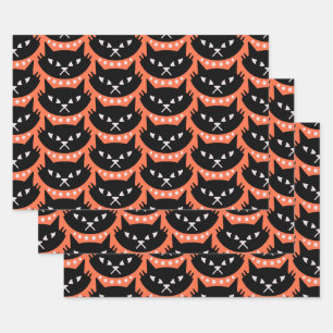 Feuille De Papier Cadeau Motif de chat atomique moderne du milieu du siècle
