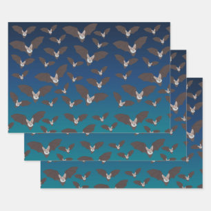 Feuille De Papier Cadeau Motif de chauve-souris Éffrayant