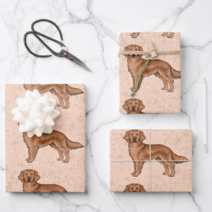 Feuille De Papier Cadeau Motif de chien de dessin animé mignon Retriever do