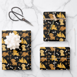 Feuille De Papier Cadeau Motif de chien mignon