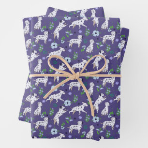Feuille De Papier Cadeau Motif de chiens dalmates mignons