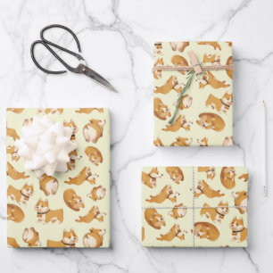Feuille De Papier Cadeau Motif de chiot de corgi Cute Kawaii