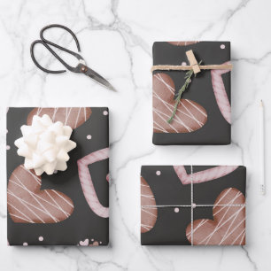 Feuille De Papier Cadeau Motif de coeur 35