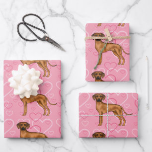 Feuille De Papier Cadeau Motif de cœur d'amour de chien Rhodesian Ridgeback