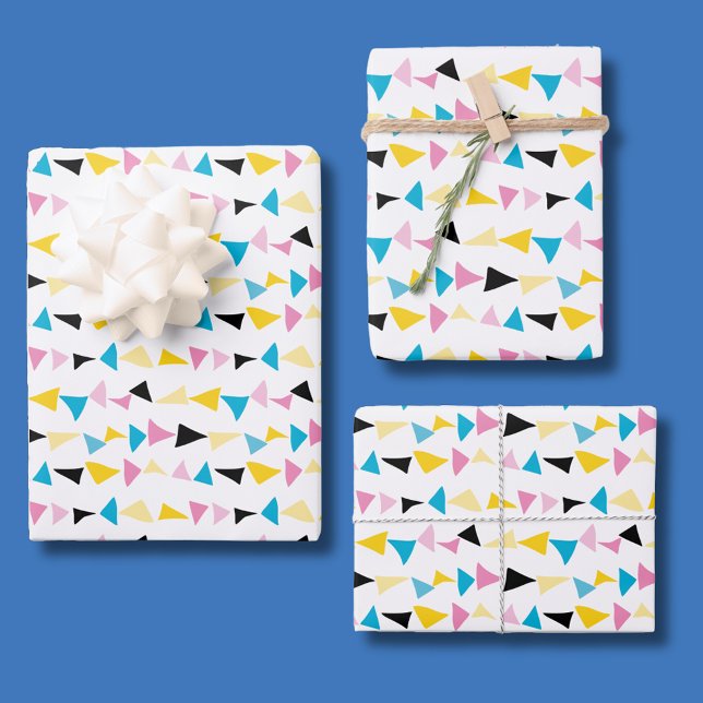 Feuille De Papier Cadeau Motif de confetti géométrique moderne (confetti geometric modern shapes wrapping paper perfect for baby shower, birthdays and other events)