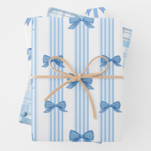 Feuille De Papier Cadeau Motif de coquette à mâchoires bleues