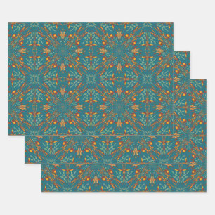 Feuille De Papier Cadeau Motif de couleurs de rayons solaires dorés du sud-