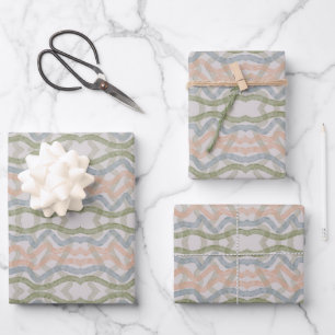 Feuille De Papier Cadeau Motif de coups de pinceau à l'aquarelle dans des t