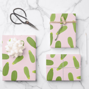 Feuille De Papier Cadeau Motif de courgette d'été Zucchini Courgette