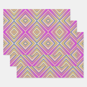 Feuille De Papier Cadeau Motif de diamant alternatif Delple Purple