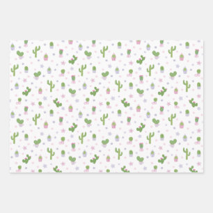 Feuille De Papier Cadeau Motif de fête des Cactus Baby showers