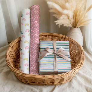 Feuille De Papier Cadeau Motif de fête prénatale pour bébé au pastel mignon